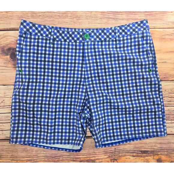 Sperry Mens Bluish Purple Gingham Checkered Shorts 38 - Picture 1 of 8